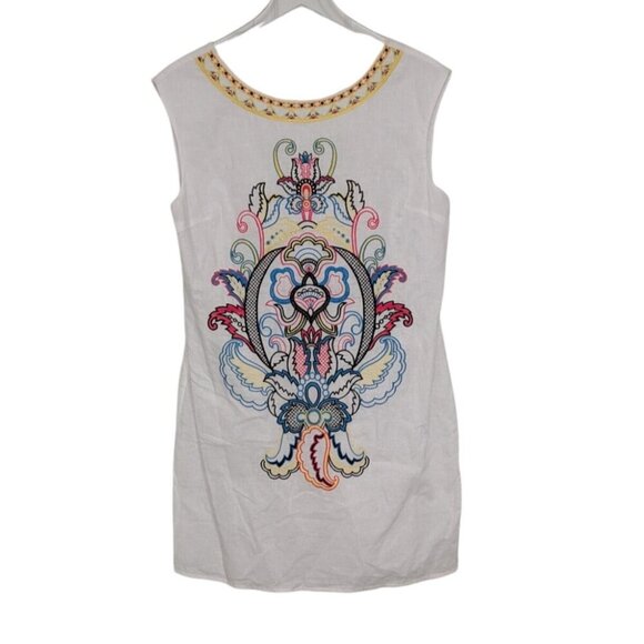 Flying Tomato Embroidered Dress Womens Size Large White Boho Sleeveless Shift - Picture 1 of 11